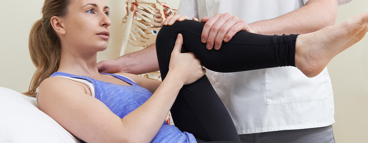 A lady with hip and knee pain